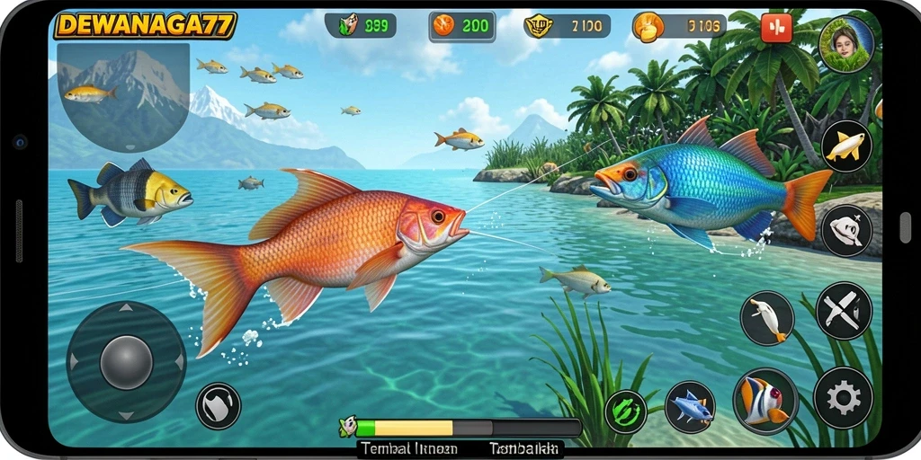Tampilan gameplay Tembak Ikan yang seru dan menarik di DEWANAGA77.