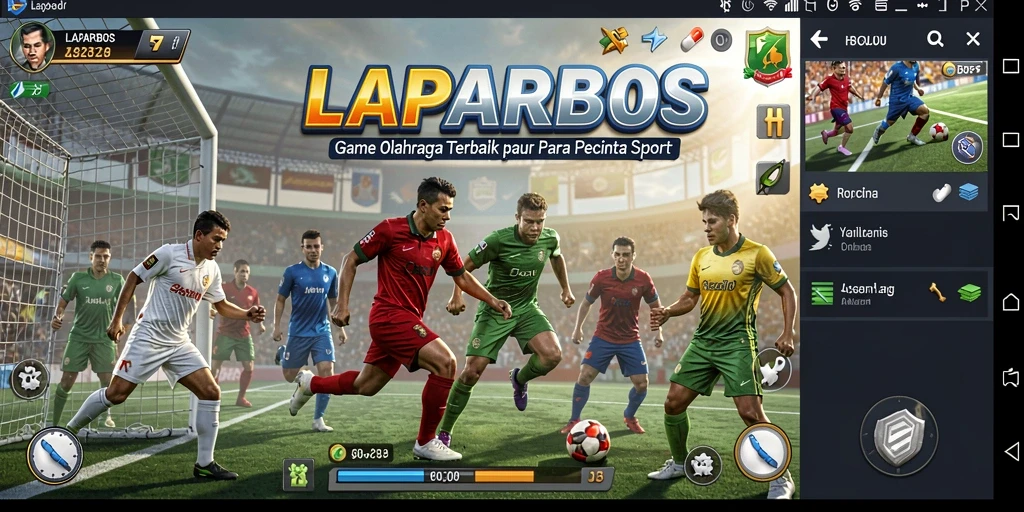 Screenshot gameplay LAPARBOS menunjukkan aksi seru dalam pertandingan olahraga.