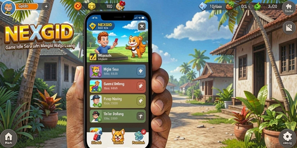 Tangkapan layar gameplay NEXGID menampilkan aksi menarik dalam game Idle.