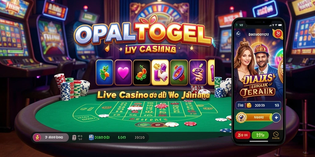 Screenshot OPALTOGEL menampilkan dealer langsung dan permainan kasino yang mendebarkan.